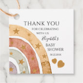 Boho Rainbow Baby Shower Thank You フェイバータグ (正面)