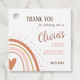 Boho Rainbow Baby Shower Thank You フェイバータグ