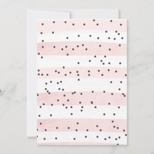 Boho Rainbow Baby Shower, White Roses 招待状 (裏面)