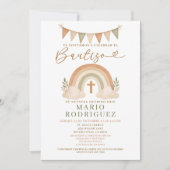 Boho Rainbow Bautizo Invitation Spanish 招待状 (正面)