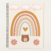Boho Rainbow & Bear Nursery Art | Neutral Baby プランナー手帳 (正面)