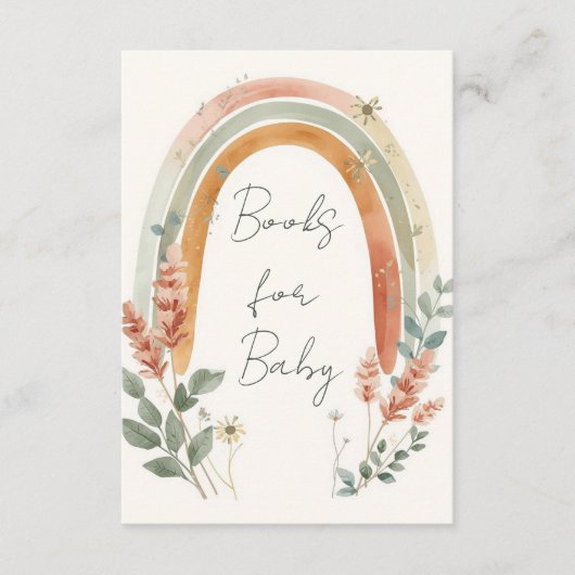 Boho Rainbow Books for Baby Card – Pampas Grass エンクロージャーカード (正面)