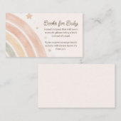 Boho Rainbow Books for Baby Minimal Baby Shower エンクロージャーカード (正面/裏面)