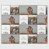 Boho Rainbow Christmas Family Photo Collage ラッピングペーパー (フラット)