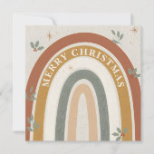 Boho Rainbow Christmas Holiday Greeting Card シーズンカード (正面)
