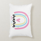 Boho Rainbow Custom Mama Est. Year Keepsake アクセントクッション (正面(垂直))