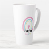 Boho Rainbow Custom Mama Est. Year Keepsake カフェラテマグ (右アングル)