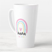 Boho Rainbow Custom Mama Est. Year Keepsake カフェラテマグ (左アングル)