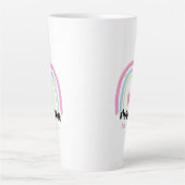 Boho Rainbow Custom Mama Est. Year Keepsake カフェラテマグ (正面)