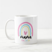 Boho Rainbow Custom Mama Est. Year Keepsake コーヒーマグカップ (左)