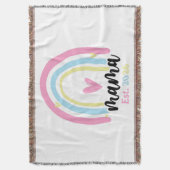 Boho Rainbow Custom Mama Est. Year Keepsake スローブランケット (正面縦)