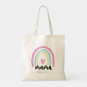 Boho Rainbow Custom Mama Est. Year Keepsake トートバッグ (裏面)