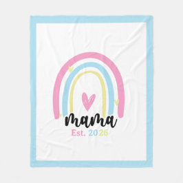 Boho Rainbow Custom Mama Est. Year Keepsake フリースブランケット