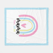 Boho Rainbow Custom Mama Est. Year Keepsake フリースブランケット (正面(横))