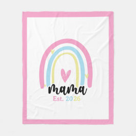 Boho Rainbow Custom Mama Est. Year Keepsake フリースブランケット
