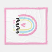 Boho Rainbow Custom Mama Est. Year Keepsake フリースブランケット (正面(横))