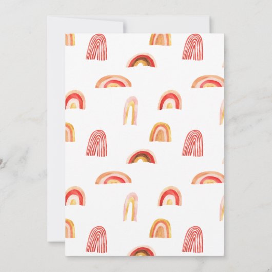 boho rainbow cute baby shower招待状 招待状 (裏面)