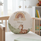 Boho Rainbow Deer Personalized Round Pillow ラウンドクッション