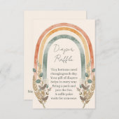 Boho Rainbow Diaper Raffle Card – Watercolor エンクロージャーカード (正面/裏面)