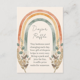 Boho Rainbow Diaper Raffle Card – Watercolor エンクロージャーカード