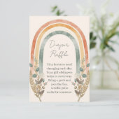 Boho Rainbow Diaper Raffle Card – Watercolor エンクロージャーカード (スタンド正面)