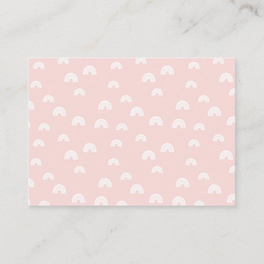 Boho Rainbow Displayシャワーギフト赤ちゃんシャワーカード エンクロージャーカード (裏面)