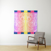 Boho Rainbow Doodle Wall Tapestry タペストリー (インサイチュ)