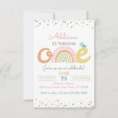 Boho Rainbow First Birthday Party Invitation ONE 招待状 (正面)