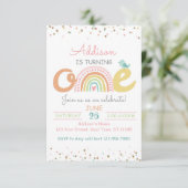 Boho Rainbow First Birthday Party Invitation ONE 招待状 (スタンド正面)