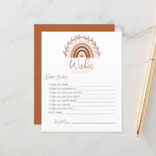 Boho Rainbow Gameベビーカードのご希望 (正面/裏面インサイチュ)