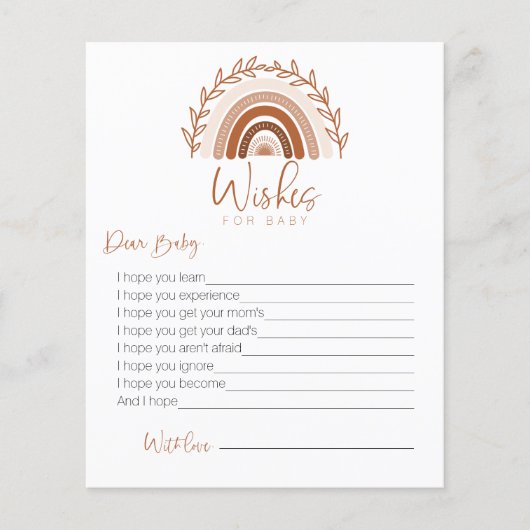 Boho Rainbow Gameベビーカードのご希望 (正面)