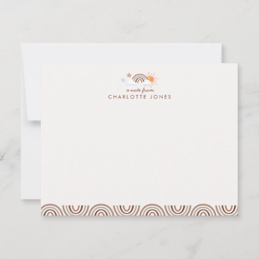 Boho Rainbow Geometric Pattern Kids文房具 ノートカード (正面)