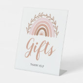Boho Rainbow Gfts Sign, Baby Shower Sign 8x10" 台座サイン (正面)