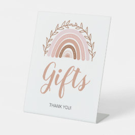 Boho Rainbow Gfts Sign, Baby Shower Sign 8x10" 台座サイン