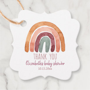 Boho Rainbow Girl Baby Showerありがとう フェイバータグ