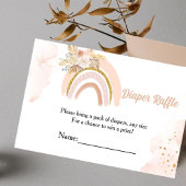 Boho Rainbow Grassベビーシャワーおむつリクエスト エンクロージャーカード