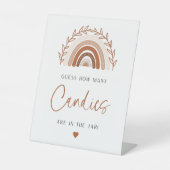 Boho Rainbow Guess瓶の中にキャンディーが何個入っているか 台座サイン (正面)