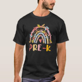 Boho Rainbow Heart For Teachers Women Hello Pre K Tシャツ (正面)