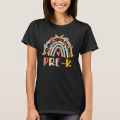 Boho Rainbow Heart For Teachers Women Hello Pre K Tシャツ (正面)