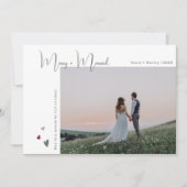 Boho Rainbow & Hearts Merry & Married Four Photo シーズンカード (正面)