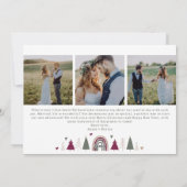 Boho Rainbow & Hearts Merry & Married Four Photo シーズンカード (裏面)