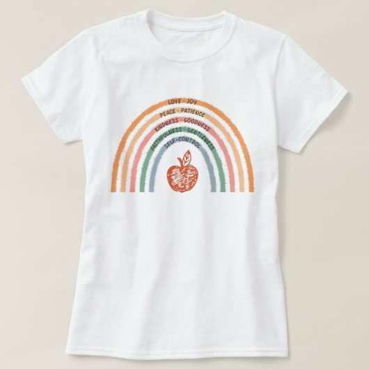 Boho Rainbow Homeschoolスピリットの果実 Tシャツ (デザイン正面)