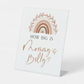 Boho Rainbow How Big is Mommy's Belly Sign 台座サイン (正面)