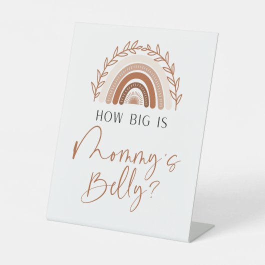 Boho Rainbow How Big is Mommy's Belly Sign 台座サイン (正面)