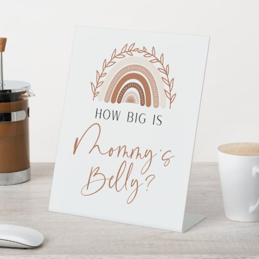 Boho Rainbow How Big is Mommy's Belly Sign 台座サイン (インサイチュ)