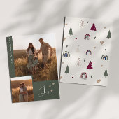 Boho Rainbow & Joy Two Photo Christmas シーズンカード