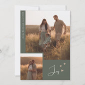 Boho Rainbow & Joy Two Photo Christmas シーズンカード (正面)