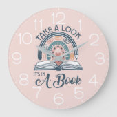 Boho Rainbow Library 読's It's in a Book ラージ壁時計 (正面)