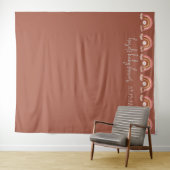 Boho Rainbow Lion Baby Showerフォトブラウン タペストリー (インサイチュ(横))