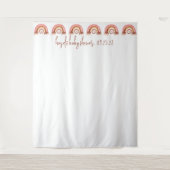 Boho Rainbow Lion Baby Shower Photobooth Backdrop タペストリー (正面)